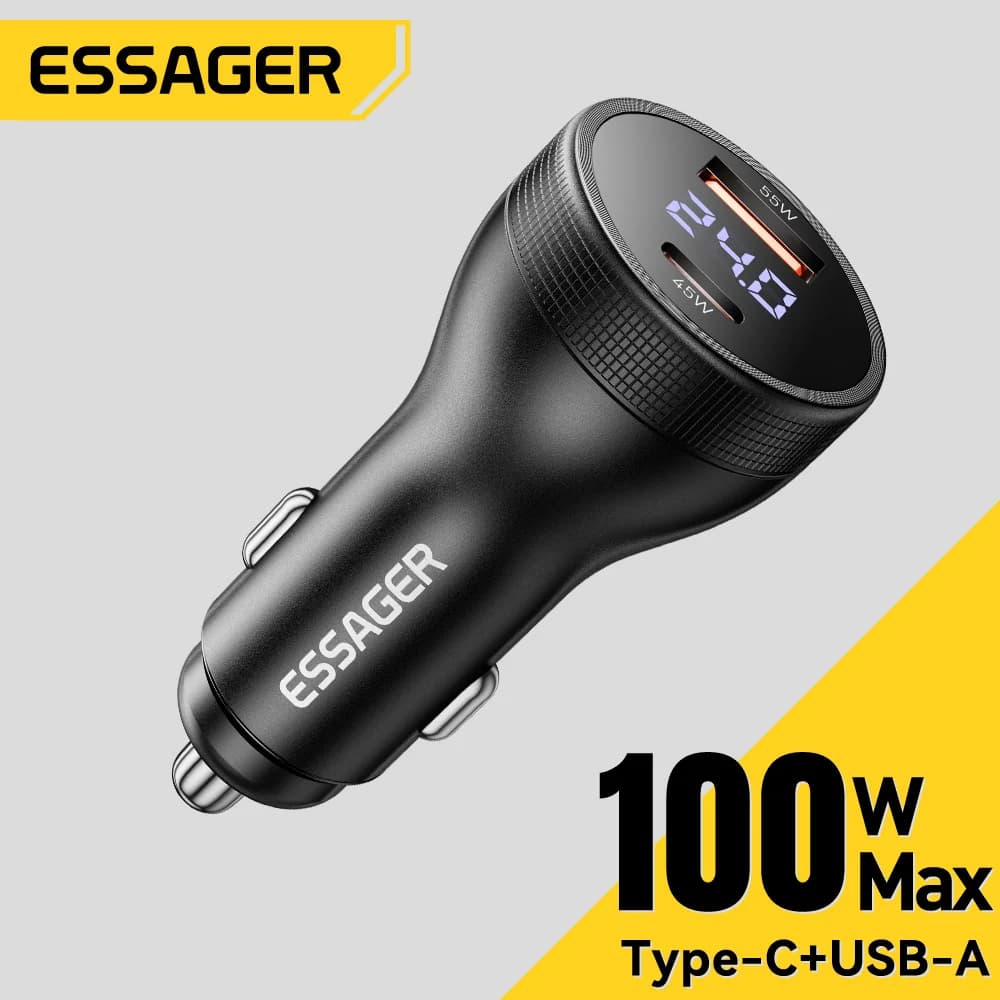 Automobilski punjač USB-C 100W s digitalnim zaslonom