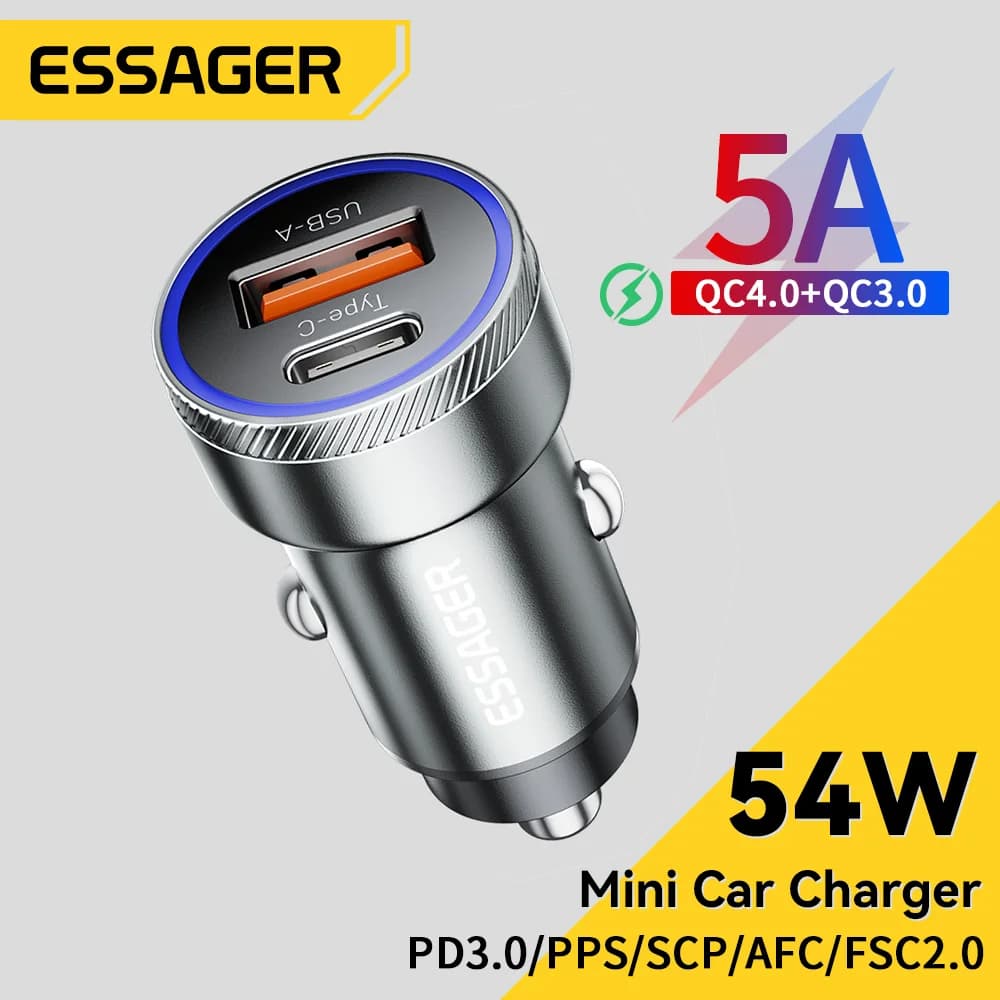 USB punjač za auto 54W s PD i QC 3.0