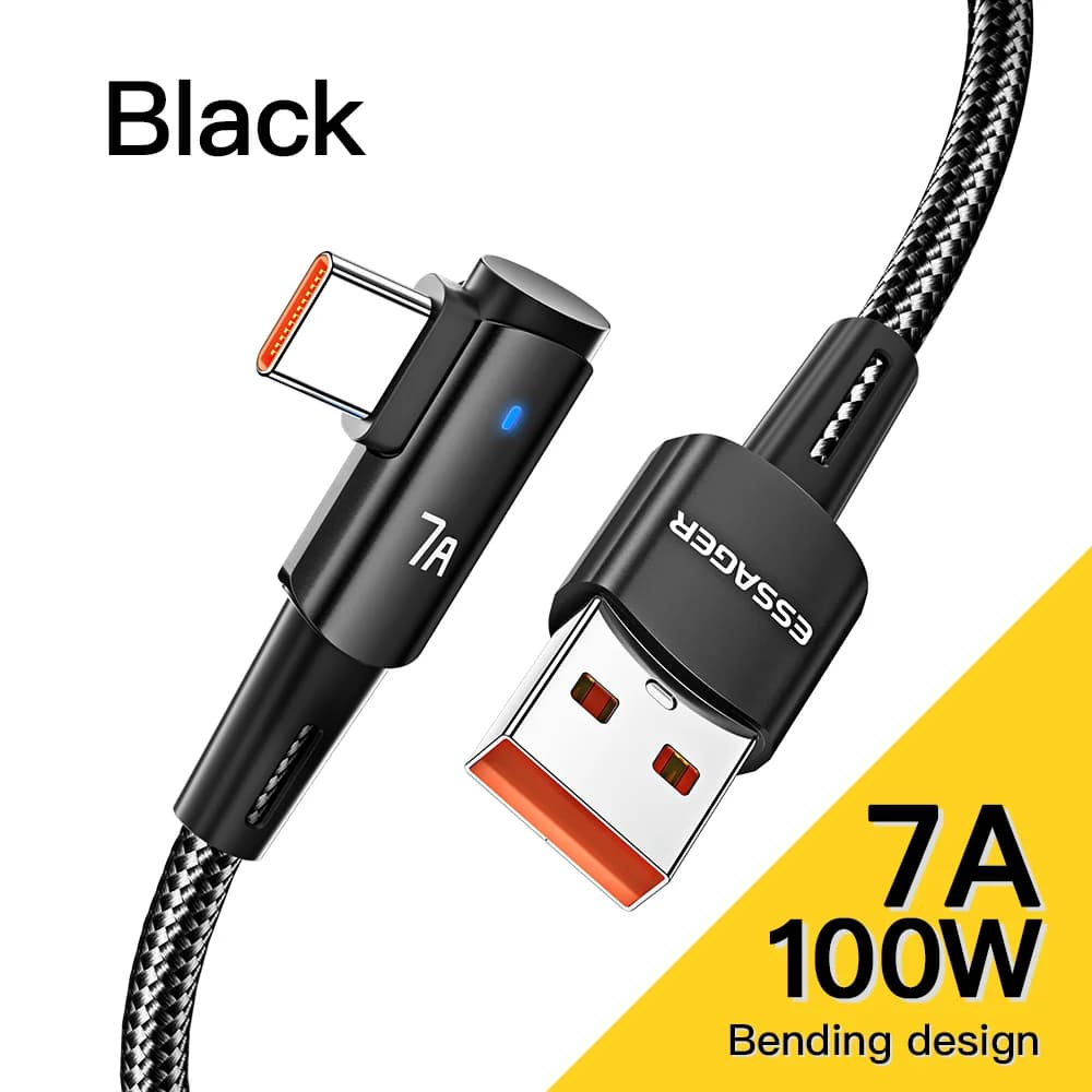 7A USB Type-C kabel sa kutom od 90° i punjenjem od 100 W