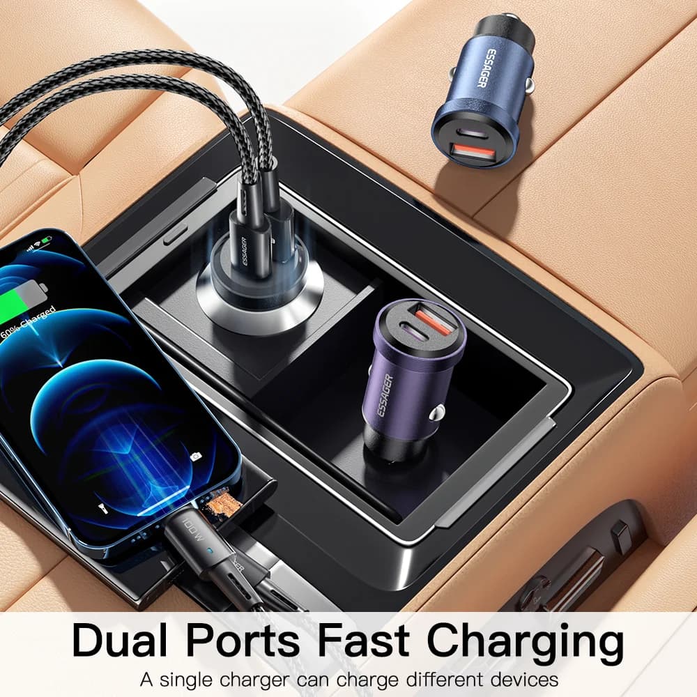 Automobilski punjač USB-C 30W, Quick Charge 4.0