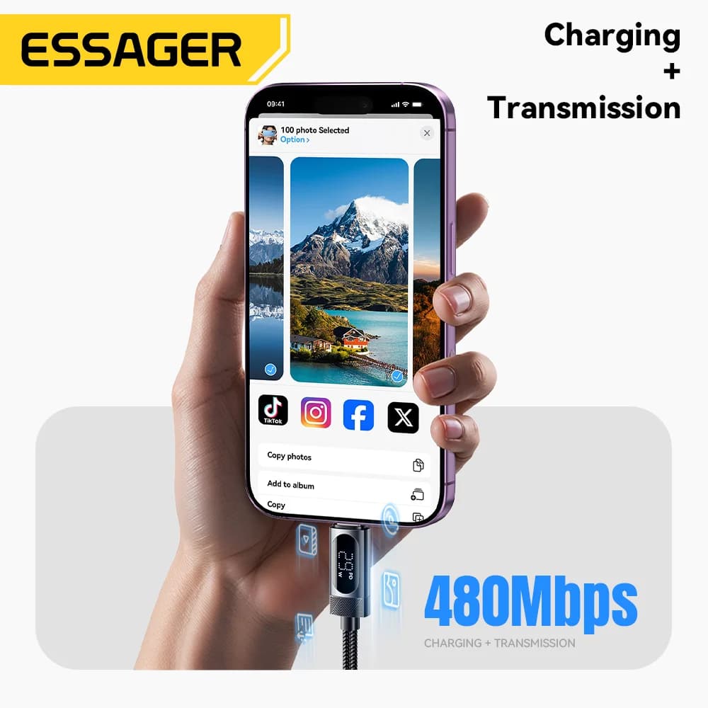 USB-C na Lightning kabel s digitalnim zaslonom, 29W PD