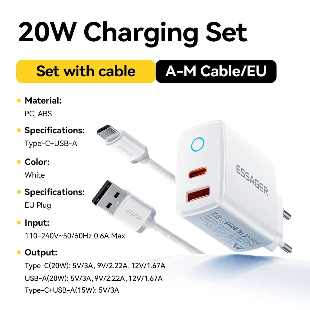 Set za brzo punjenje 20W USB-C PD