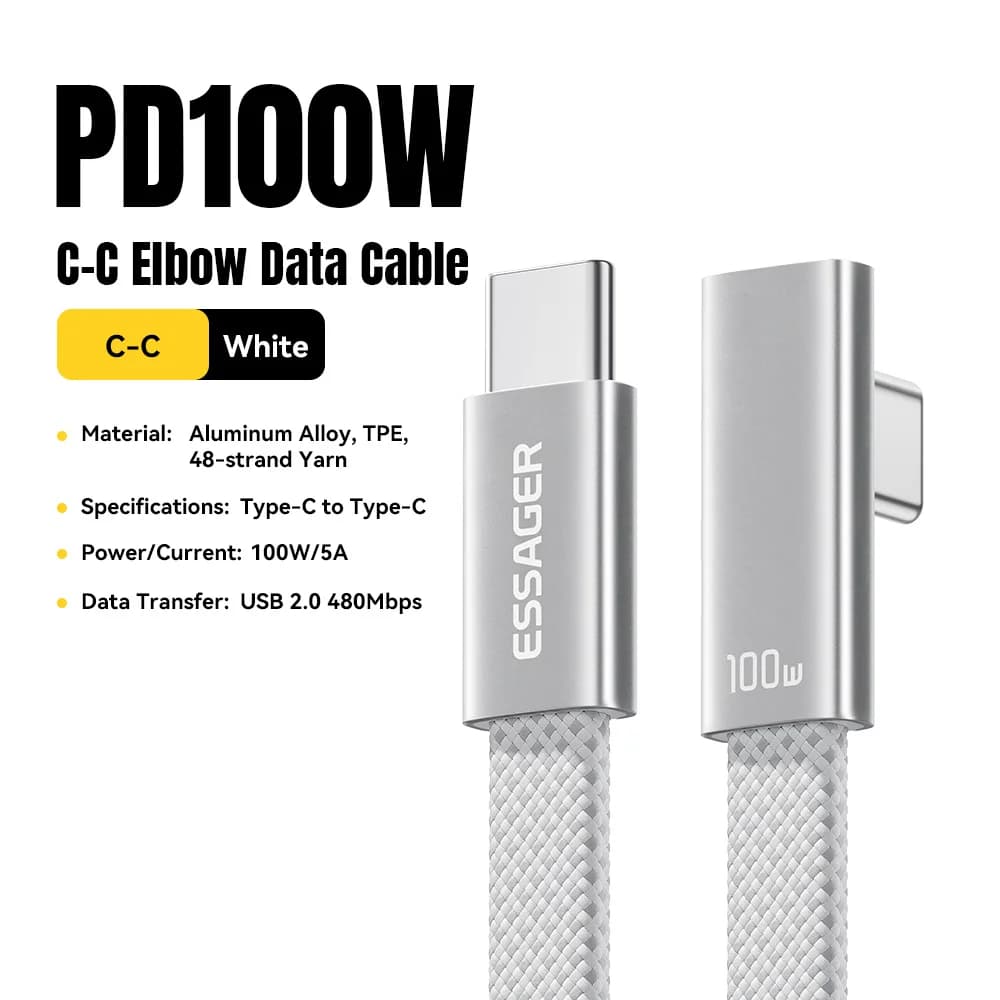 Kabel za brzo punjenje USB-C sa kutnim konektorom, 100W