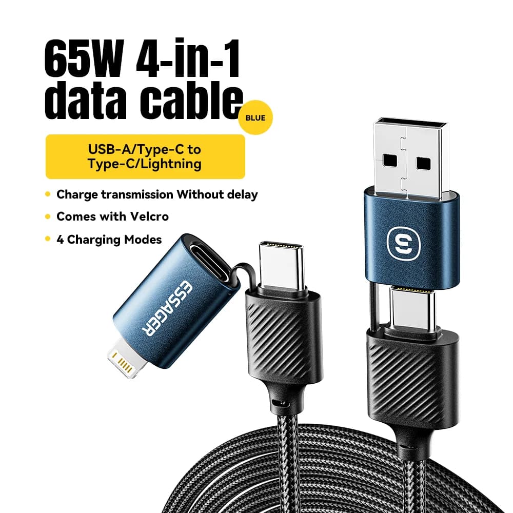 4-u-1 USB-C kabel, 65W PD brzo punjenje