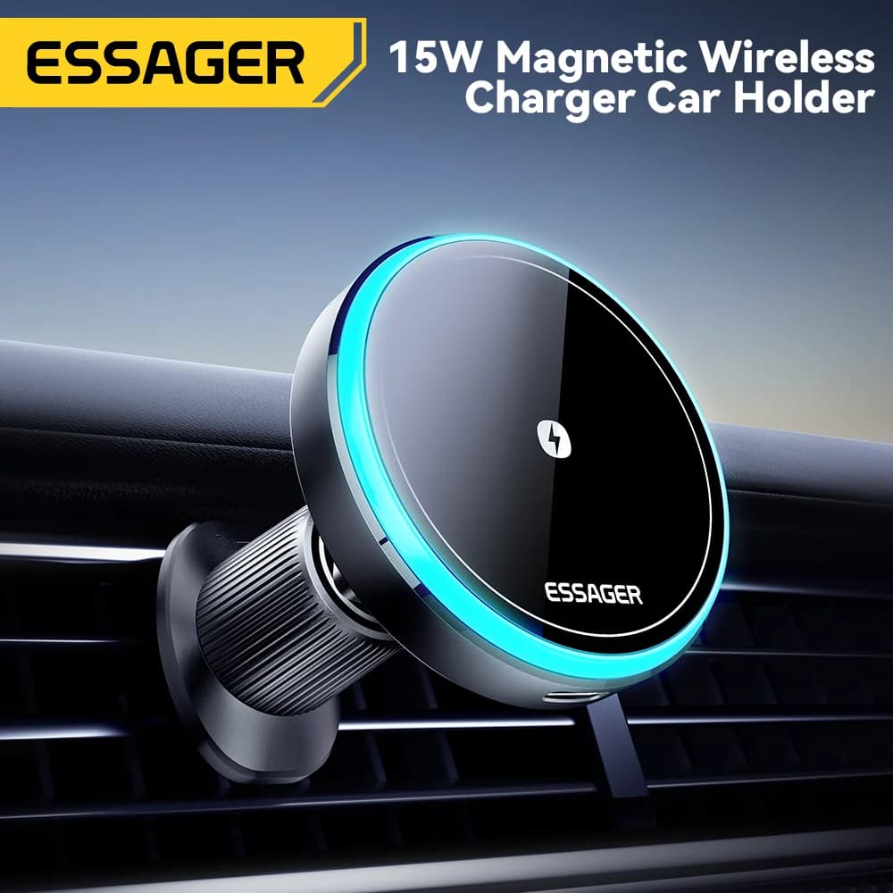 15W magnetski bežični punjač za auto s LED-om
