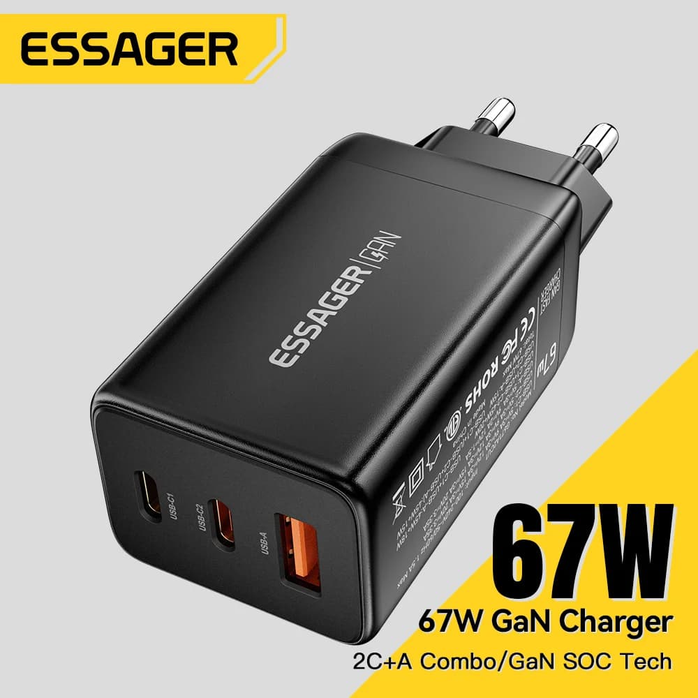 GaN USB Type-C brzi punjač 67W s podrškom za PPS