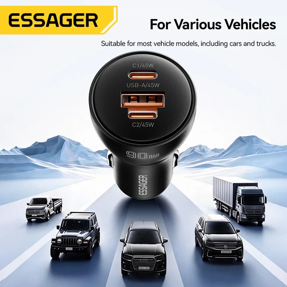 90W USB Type-C PD brzi punjač za automobil