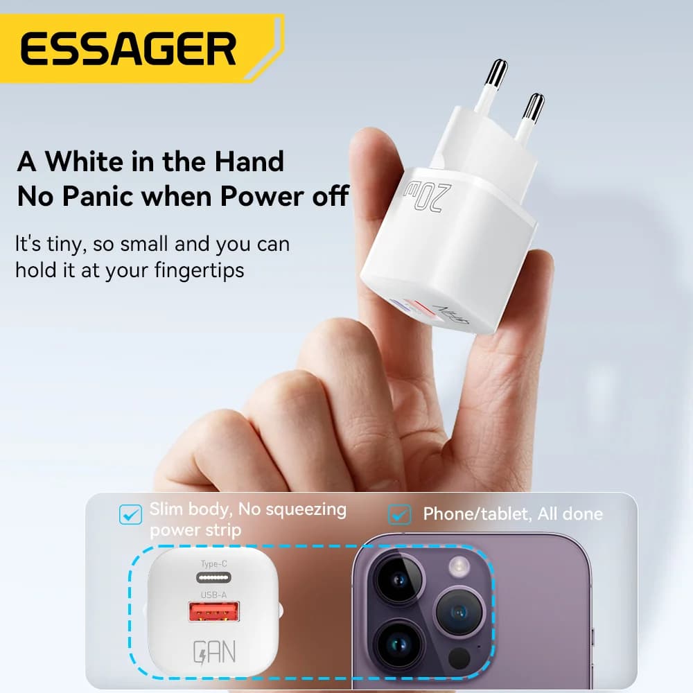 20W GaN USB-C PD brzi punjač