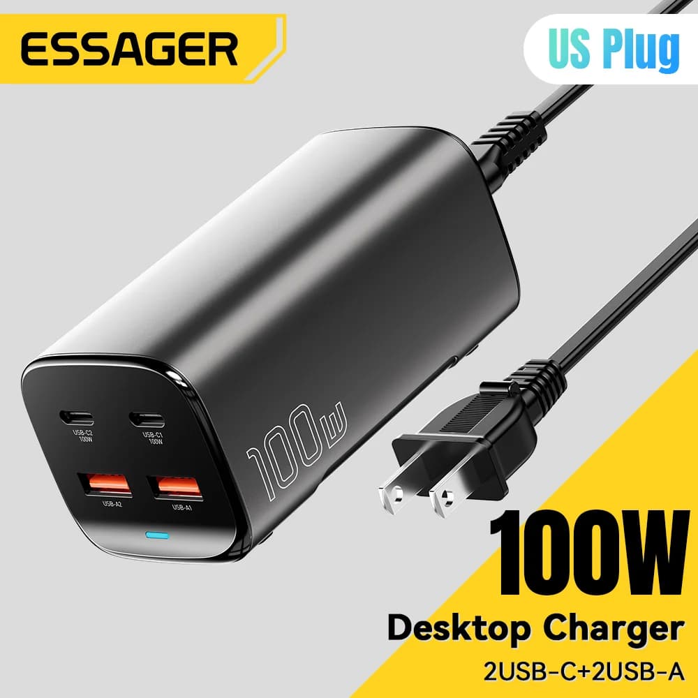 GaN stolni punjač za laptop 100W 4-u-1