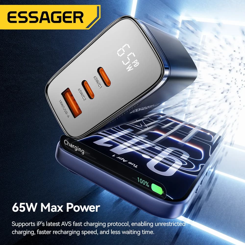 65W GaN USB-C punjač s digitalnim zaslonom